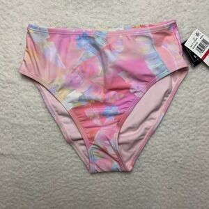 Salt & Cove Bikini Bottom Womens XS Pink Multi Floral High Waist SC251007SB NEW